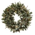30" Lighted Frosted Pine Wreath
