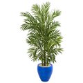 5.5' Areca Palm Artificial Tree in Blue Planter