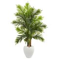 5' Areca Palm Artificial Tree in White Planter (Real Touch)