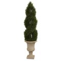 5' Double Pond Cypress Artificial Spiral Topiary Tree in Urn UV Resistant (Indoor/Outdoor)