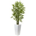 Bamboo Tree with White Planter UV Resistant (Indoor/Outdoor)