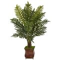 4' Evergreen Plant in Metal Planter