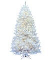 5.5 Foot Tall  x 40 Inch Wide  Sparkle White Spruce Artificial Christmas Tree with 601 PVC tips, 450 pure white Italian LED lights