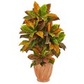 40" Croton Artificial Plant in Terra Cotta Planter (Real Touch)