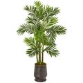 63" Areca Palm Artificial Tree in Ribbed Metal Planter