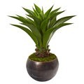 41” Agave Artificial Plant In Decorative Metal Bowl
