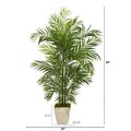 63" Areca Artificial Palm Tree in Country White Planter UV Resistant (Indoor/Outdoor)