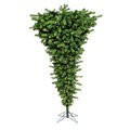 7.5' x 60" Green Upside Down Artificial Christmas Tree featuring 1293 PVC Tips and 500 Warm White Italian LED Lights
