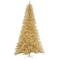 9 feet x 57 inches  Champagne/Gold Tinsel Artificial Christmas Tree with 1645 PVC Tips and 1000 Warm White Dura-lit LED Lights.