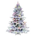 9' x 73" Flocked Alaskan Artificial Pre-Lit Christmas Tree with 70 Multi-Colored G50 and 1100 Mul...