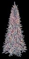SILVER IRIDESCENT TREE WITH MULTI-COLORED LIGHTS | 9 FT. TALL