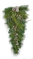 32 Inch Mixed Pvc Alban Pine Teardrop Swag | Frosted White Berries And Pine Cones