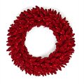 36 Inch Red Flocked Valentino Wreath With Red Led Lights