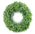 Mixed PVC Longleaf Pine Wreath with Pinecones | 48" or 60" Diameter
