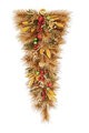 32" Matte Gold Longleaf Pine Teardrop w/Red Berries & Balls