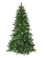 7.5 feet LIGHT FLOCKED PINE TREE WITH PINE CONES AND CLEAR LIGHTS