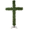 7.5' Artificial Christmas Cross with 782 PE/PVC Tips and 250 LED Warm White Dura-Lit Lights