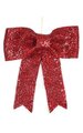 10 Inch L x 9 Inch W Hanging Glittery Burlap Red Bows