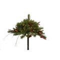 16 inches Mixed Berry and Cone Artificial Christmas Urn Filler with 50 Warm White LED Lights