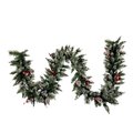 9' x 12" Snow Tipped Australian Pine and Berry Artificial Christmas Garland with 210 PVC Tips, pine cones, vines and berries