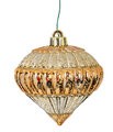 4 INCH MERCURY GLASS FINISH LIGHT GOLD/COPPER ONION FINIAL WITH GLITTER