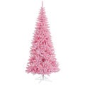 7.5 feet Pink Fir Slim Artificial Christmas Tree featuring 1238 PVC tips and 500 Pink Dura-lit LED Italian Style lights on Pink wire