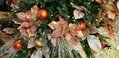 20 INCH METALLIC/GLITTERED RED AND GOLD POINSETTIA STEM