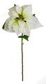 28 Inch White/Green Velvet Poinsettia Stem Spray