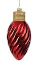 10.5" x 4.5" Plastic Shiny Glittered Bulb - Red/Gold (Sold in a 6 pcs set)