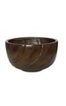 11" Fiberglass Bowl Pot - Wood Look