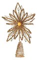 12" x 9" Wire Glittered Star Tree Top Ornament - Gold