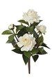 14" Outdoor Gardenia Bush - 3 White Flowers - 1 White Bud - 10" Width