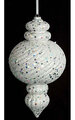 Plastic Twill Calabash Ornament with Laser Glitter - White/Silver