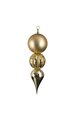 15 inches Double Ball Finial Ornament - Matte/Reflective Mix - Gold