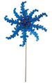 15" Velvet Poinsettia with Sequins - Blue