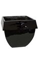 18 inches Fiberglass Square Pot - Glossy Black