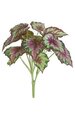 18" Wax Begonia - Plastic Coated - 15 Leaves - Grey/Purple