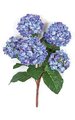 21" Hydrangea Bush - 5 Sky Blue Flowers - 4" Stem - Bare Stem