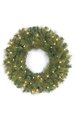 24" Mixed Pine Wreath - 130 Green Tips - 50 Clear Lights