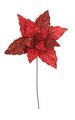 26" Glittered Sequined Poinsettia Spray - 20" Flower Width - Red