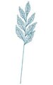 27.5 inches Glitter Leaf Spray - Blue - 7 inches Width - 13.5 inches Stem