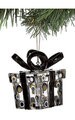 3.5" x 3" Acrylic Gift Box Ornament - Black