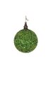 3 inches Glittered/Beaded Ball Ornament - Green
