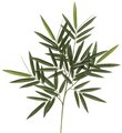 30 inches Bamboo Branch - 64 Leaves - Green - FIRE RETARDANT