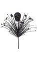 30 inches PVC Glittered Needle Pine Spray with Beads, Skull and Spiders