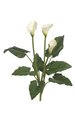 32" Calla Lily Bush - Soft Touch - 7 Leaves - 3 Flowers - White