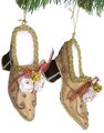 Earthflora's 5 Inch Pair Of Shoes Ornament-burgundy/brown