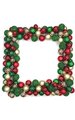 36" Plastic Mixed Square Wreath - Red/Green/Gold