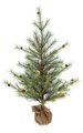 36" PVC Pine Christmas Tree with Burlap Base - Pine Cones - Green