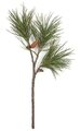 38 inches Plastic Pine Spray - 20 inches Width - 3 Pine Cones - Green